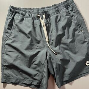Vuori Gray Athletic Shorts with Drawstring